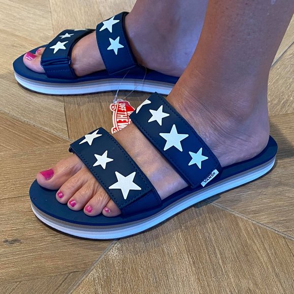 Vans Shoes - Vans Cayucas Star Platform Sandals Slides